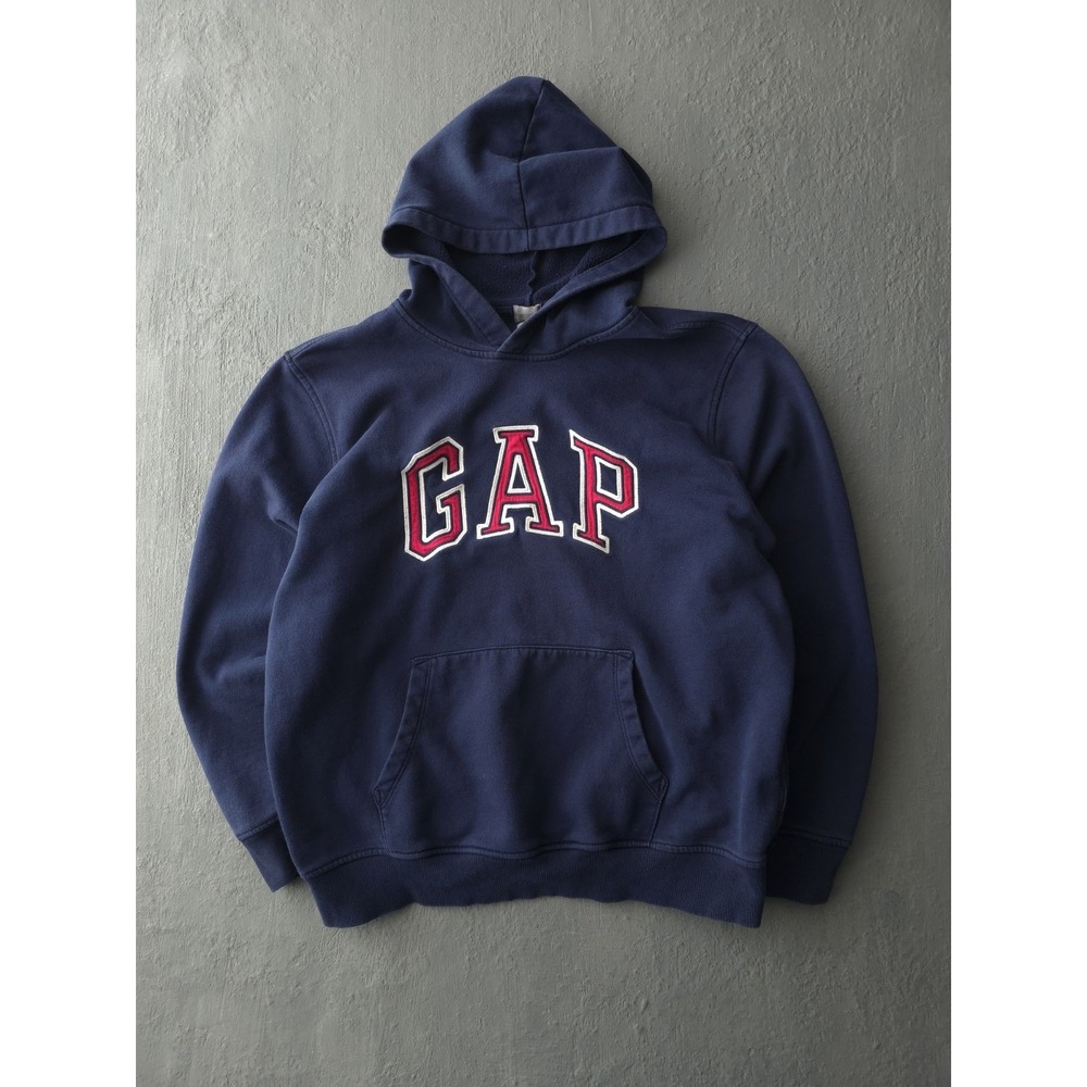 GAP Sweatshirt Hoodie Men's XL Navy Blue Spellout Logo Embroidered